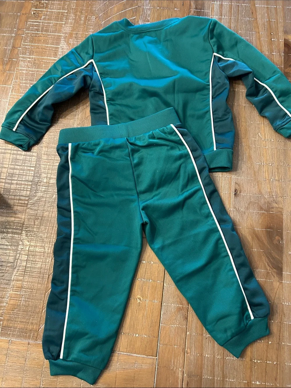 Old Navy Teal Green Kids Matching Track Set with White Piping